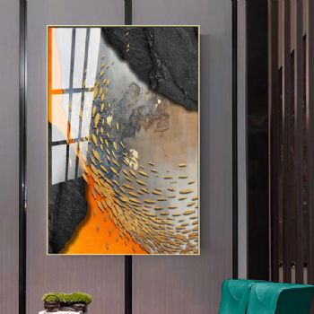 晶瓷画BU-3263玄关装饰画客厅装饰画现代简约挂画走廊过道轻奢壁画抽象晶瓷画装饰画