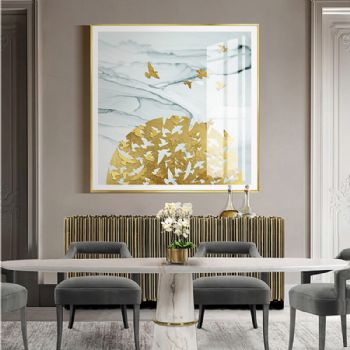 现代简约沙发背景墙装饰画餐厅轻奢晶瓷画玄关挂画客厅装饰画