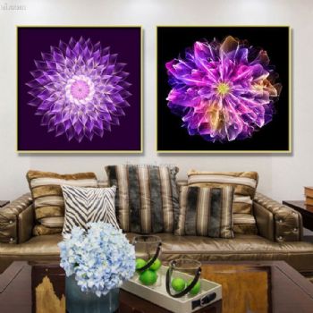 雏菊旋转木马魅惑炫彩花瓣客厅装饰画餐厅装饰画玄关装饰画现代简约晶瓷画