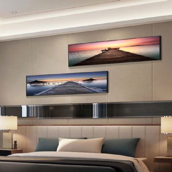 床头画风景画简约现代客厅装饰画晶瓷画定做酒店客房挂画床头晶瓷画系列