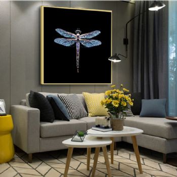 客厅装饰画蝴蝶飞鸟昆虫系列晶瓷画玄关装饰画卧室壁画酒店挂画餐厅画