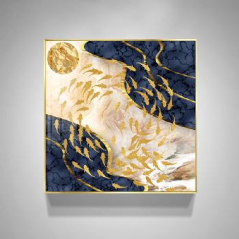 玄关装饰画轻奢现代简约挂画04客厅装饰画晶瓷画走廊挂画抽象画