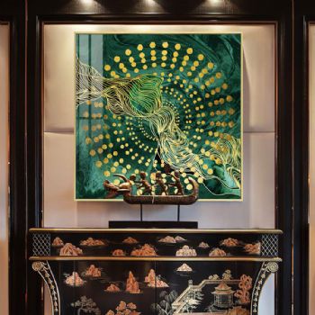 现代简约挂画01玄关装饰画轻奢简约客厅装饰画晶瓷画走廊挂画抽象画