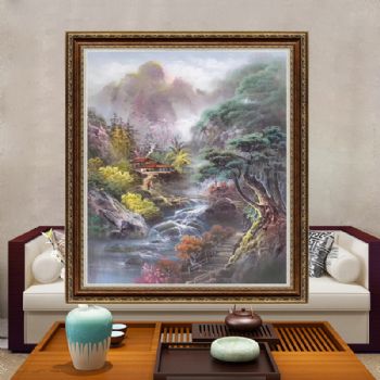 字画交易选字画美 手绘油画 山水风景油画 适合客厅挂画酒店挂画高品质油画风景中式油画