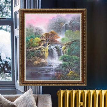 字画交易网字画美最新优惠 油画风景手绘作品适合酒店客挂画中式风景油画