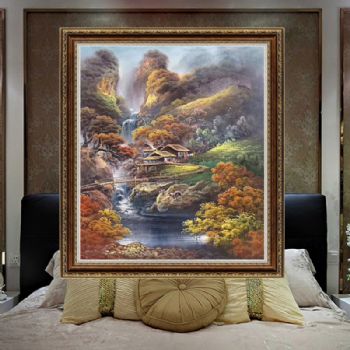 油画交易网选字画美手绘风景油画 山水画高品质油画风景 油画欣赏美景中式油画