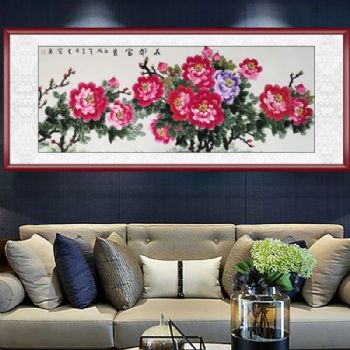 花鸟画手绘原创国色天香国画牡丹国画名家手绘作品