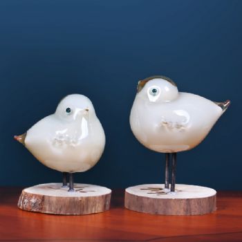 欧式创意小鸟树枝艺术瓶样板房家居饰品陶瓷配铜别墅玄关软装摆件