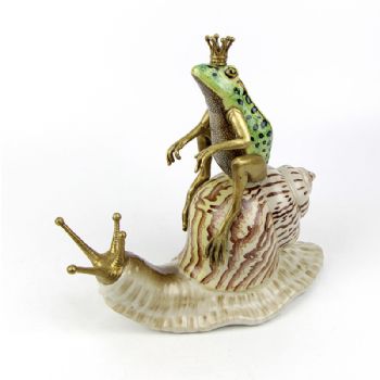 欧式田园纯手工创意青蛙蜗牛陶瓷摆件家居饰品客厅办公室软装摆设