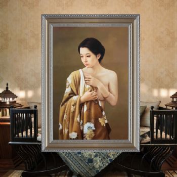 日式人体画 油画人体 日本和服 美女油画 纯手绘油画 人物画 精品油画