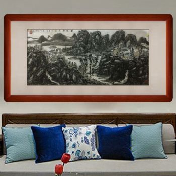 沙丽中国书画协会会员 山水画 人民美术家推荐艺术家作品三尺，携杖寻诗图