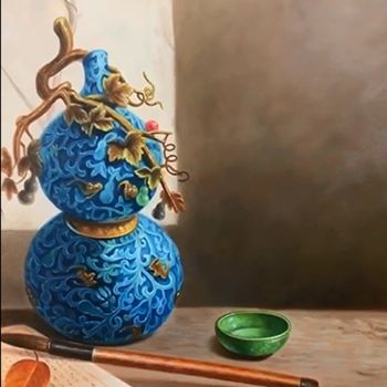 精品写实静物油画新中式福禄临门书香门第纯手绘油画