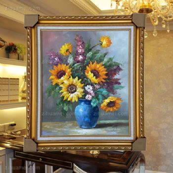 手绘花绘油画卧室挂画厚油厚肌理油画