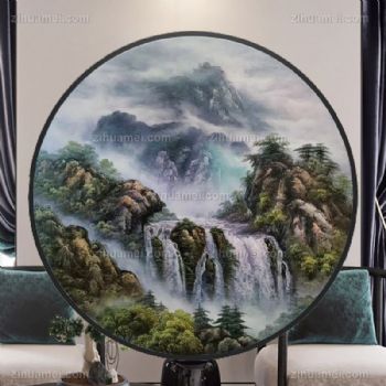 山水画刀画油画